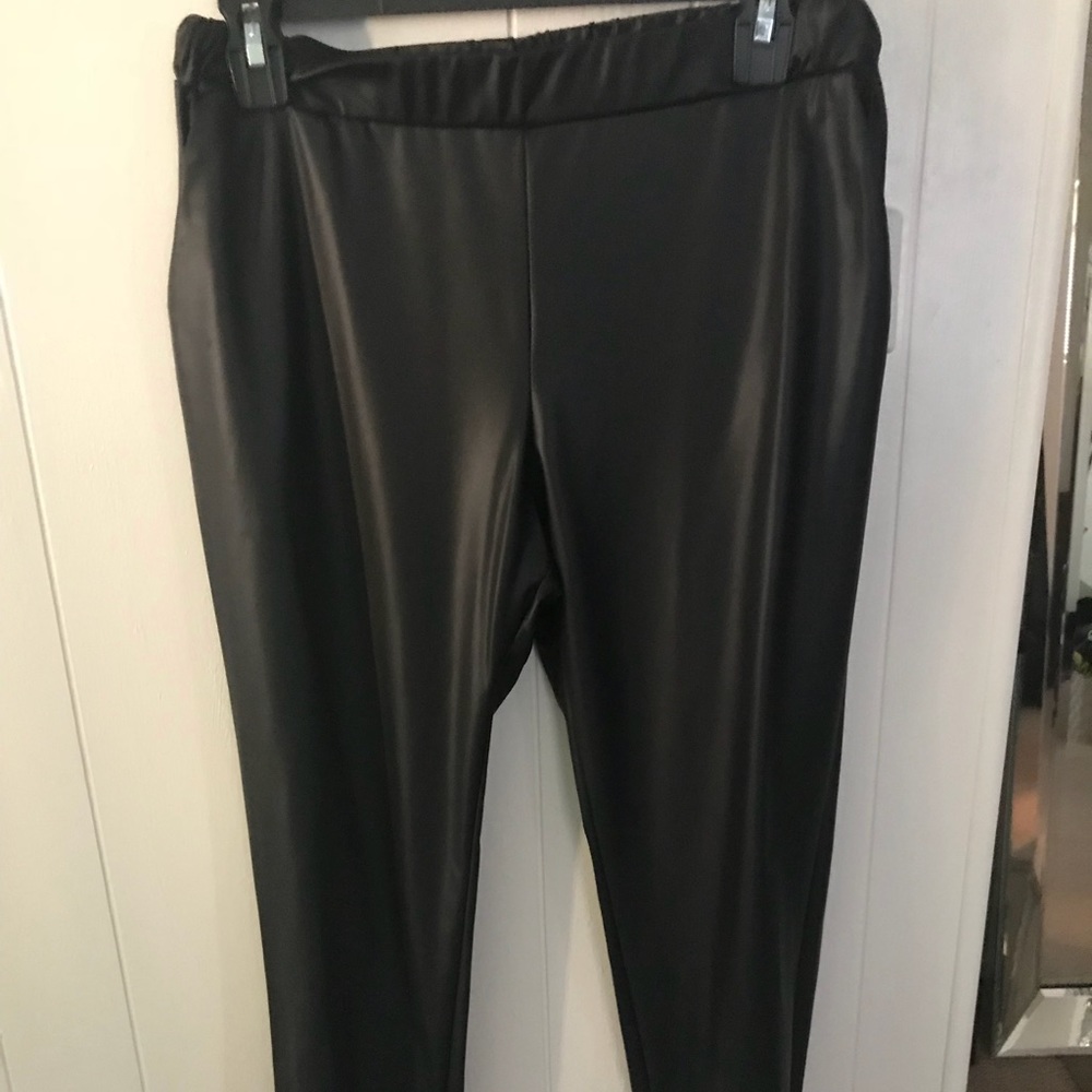 Faux leather joggers pants